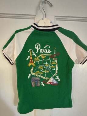 Polo Ralph Lauren Children's Paris Map Embroidery Cotton Mesh Short-Sleeve Polo